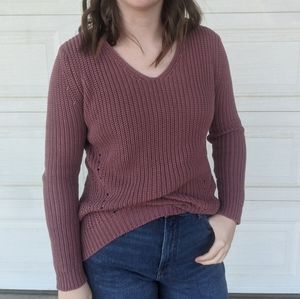 Plum crochet sweater
